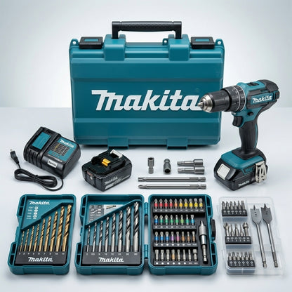Kit complet de vissage professionnel – 45 accessoires et 2 batteries